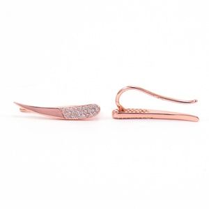 Crystal Pave Spike Ear Climbers Rose Gold Crawlers